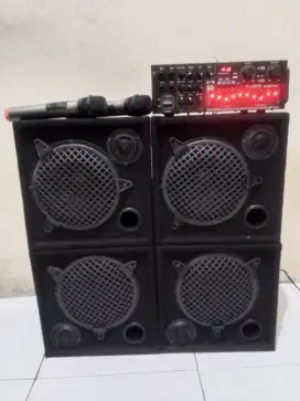 Paket sound system karaoke 8 in isi 4 speaker