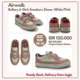 Airwalk Bellary Jr Girls Sneakers - White/Pink Size 34, 35 Sepatu Anak