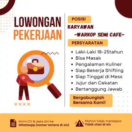 Loker karyawan warkop semi cafe