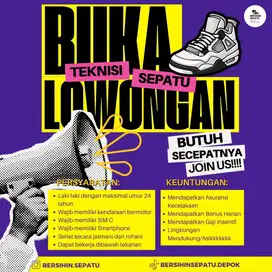 LOWONGAN TEKNISI SEPATU BESERTA KURIR