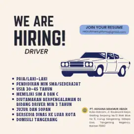 DIBUTUHKAN SEGERA DRIVER OFFICE