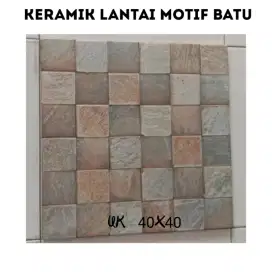 Keramik lantai uk 40x40 motif batu