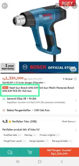 Hot gun mesin pemanas merk bosch