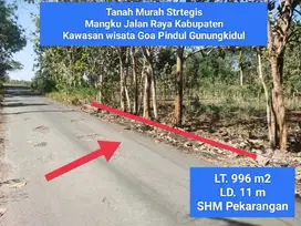 Tanah Dijual Mangku Jalan Raya Wisata Goa pindul Gunungkidul