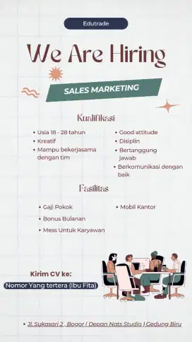 Dibutuhkan 5 Sales Marketing