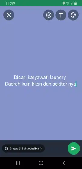 Dicari karyawati laundry