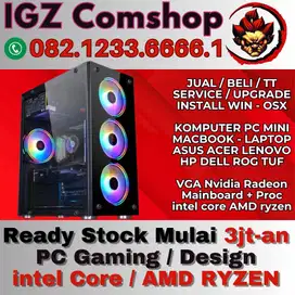 Custom PC Gaming Design Mulai 3jt intel Core AMD ryzen Nvidia GTX RTX