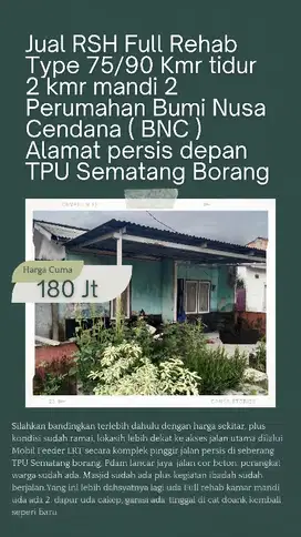 jual rumah murah di sematang borang