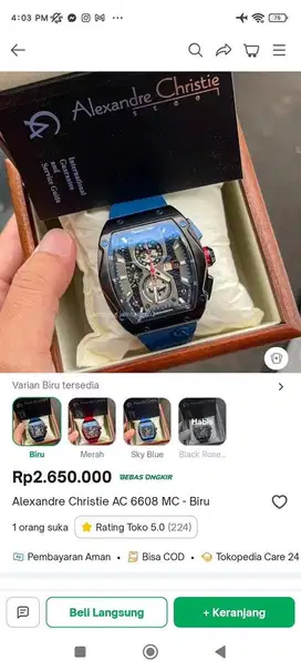 Jam Alexandre Christie blue black limited