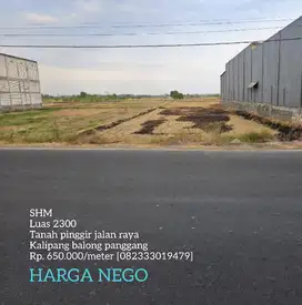 650/m  Termurah tanah nol jalan raya kalipang balong panggang