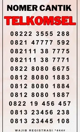 NOMER CANTIK TELKOMSEL  , harga terjangkau