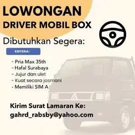 DICARI SEGERA DRIVER AREA SURABAYA