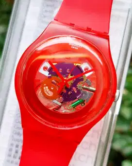 Swatch Swiss Original New Gent Skeleton Red