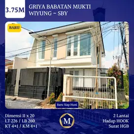 Dijual Rumah BARU 2 LT HOOK SIAP HUNI Griya Babatan Mukti area Wiyung