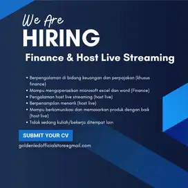 Lowongan Kerja Akuntan Keuangan & Host Live Streaming