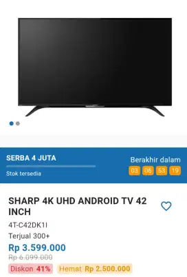 SHARP 4K UHD ANDROID TV 42 INCH ( 4T-C42DK1l)