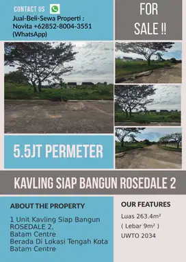 1 Unit Kavling Siap Bangun ROSEDALE 2,,,Batam Centre