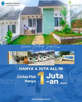 Ready stock Rumah Subsidi di bandung Cicilan 1 jutaan dkt jatinangor