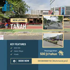 Sewa tanah jalan utama di pesanggrahan 500 m2 Lokasi strategis