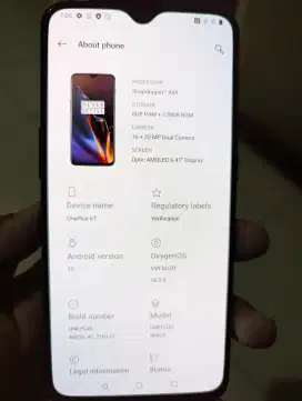 Oneplus 6T 8/128 GB Dual sim Hitam