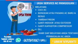 Jasa service, cuci ac indoor dan outdoor,  dan bongkar pasang.