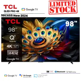 TCL QLED PRO 4K 98 Inch - AIPQ 98C655 ONKYO DolbyAtmos Google TV 144HZ