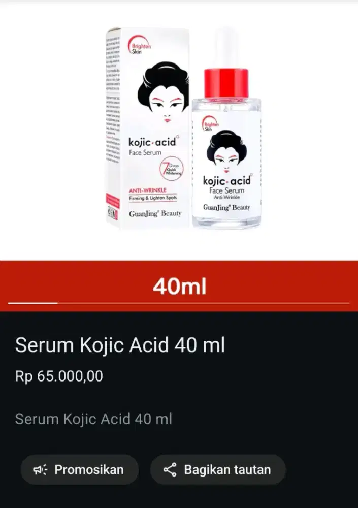 Baru Jual Serum Kojik Acid 40 ml