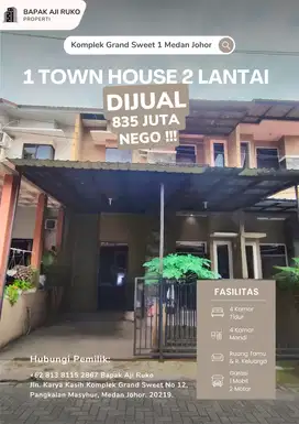 NEGO Rumah Townhouse 2 Lantai SHM 4 K. Tidur Jarak 5 Menit Asrama Haji