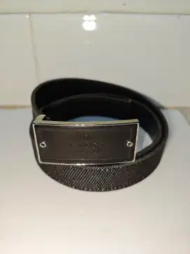 Gucci Belt leather black pony style original authentic size 75
