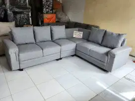 Sofa beluci warna abu2 bunus bantal 5