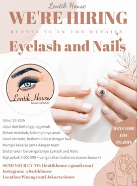 Lowongan kerja Eyelash dan Nails