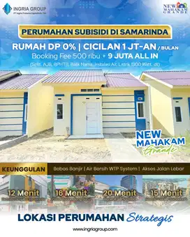 Tanpa DP Rumah Subsidi Terbesar di Samarinda Dkt Pasar Kedondong Baru