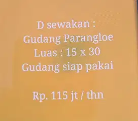 Disewakan Gudang Parangloe Makassar