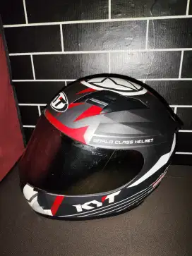 Helm KYT R10 FLAT RACE EDITION, MATT GUN METAL WHITE FULL RACE