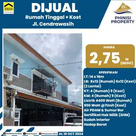 DIJUAL Rumah Kost dan Rumah Tinggal di Cendrawasih