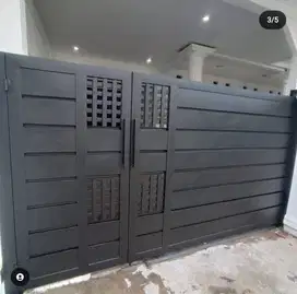 pagar rumah bahan plat kokoh warna hitam