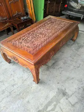 Meja ketapang kopi kayu jati asli