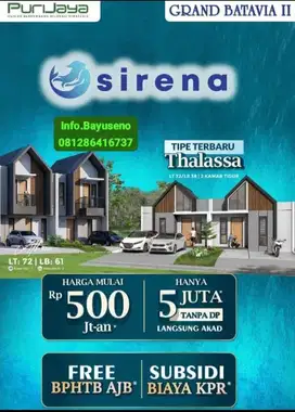 Type 38/72 cluster sirena grand Batavia 2 lantai DP.cicil