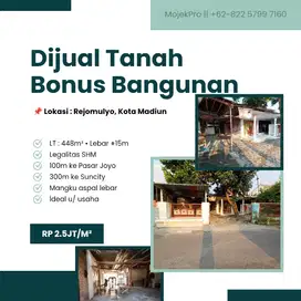 DİJUAL TANAH BONUS BANGUNAN DEKAT PASAR JOYO DAN SUNCİTY