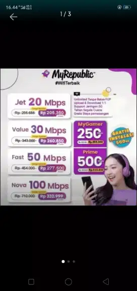 Promo pemasangan internet myrepublic