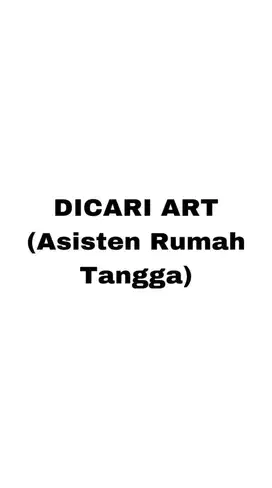 DICARI ART SEGERA!!