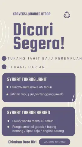 Tukang jahit dan harian