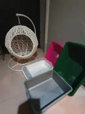 Ayunan rotan kucing besi(tdk berkarat) & 5 literbox