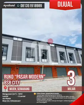 Dijual Ruko Baru/Tempat Usaha PASMOD, Mijen Semarang BSBCity