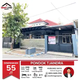 DISEWAKAN RUMAH BARU SIAP HUNI PONDOK TJANDRA SIDOARJO SURABAYA