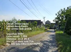 400 juta luas 1.006  Tanah pekarangan cerme gresik