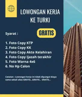 Lowongan Kerja Ke Turki