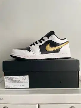 Nike Air Jordan 1 (2024) White-Gold-Black Authentic 100% Sneakers