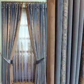 Custom interior wallpaper dinding 3d gorden horizontal gordyn tirai