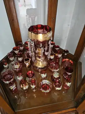 Bohemian Czech Crystal Piala saja, set gelas sdh terjual